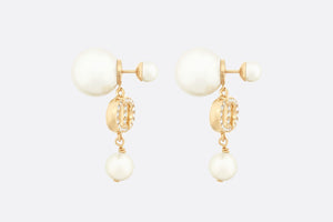 Dior Tribales Earrings • Gold-Finish Metal with White Resin Pearls and White Crystals