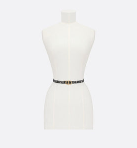 30 Montaigne Reversible Belt • Blue Smooth Calfskin and Dior Oblique Jacquard, 20 MM