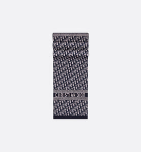 Dior Oblique Scarf • Navy Blue Technical Cashmere