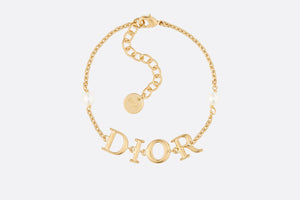 Dio(r)evolution Bracelet • Gold-Finish Metal and White Resin Pearls
