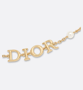 Dio(r)evolution Bracelet • Gold-Finish Metal and White Resin Pearls
