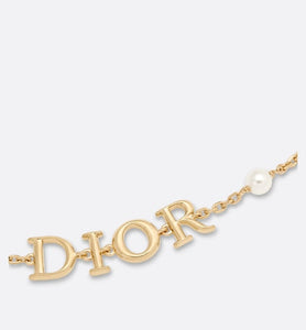 Dio(r)evolution Bracelet • Gold-Finish Metal and White Resin Pearls