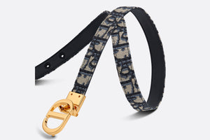30 Montaigne Reversible Belt • Blue Smooth Calfskin and Dior Oblique Jacquard, 35 MM
