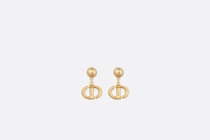CD Navy Earrings • Gold-Finish Metal