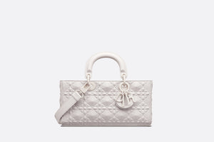 Medium Lady D-Joy Bag • Latte Cannage Calfskin with Diamond Motif