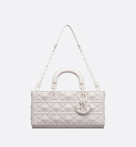 Medium Lady D-Joy Bag • Latte Cannage Calfskin with Diamond Motif