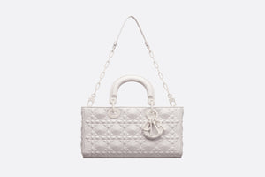 Medium Lady D-Joy Bag • Latte Cannage Calfskin with Diamond Motif