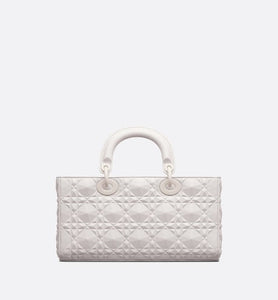 Medium Lady D-Joy Bag • Latte Cannage Calfskin with Diamond Motif