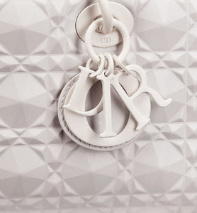 Medium Lady D-Joy Bag • Latte Cannage Calfskin with Diamond Motif