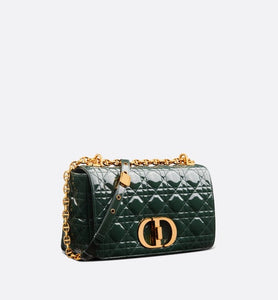 Medium Dior Caro Bag • Cypress Green Patent Cannage Calfskin