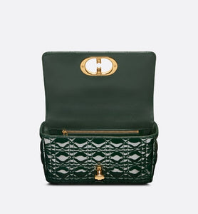 Medium Dior Caro Bag • Cypress Green Patent Cannage Calfskin