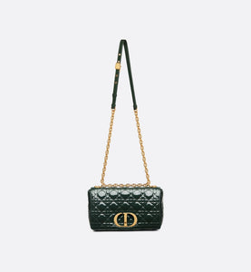 Medium Dior Caro Bag • Cypress Green Patent Cannage Calfskin