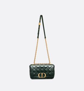 Medium Dior Caro Bag • Cypress Green Patent Cannage Calfskin
