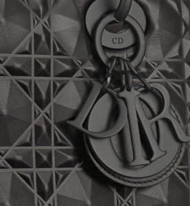 Medium Lady Dior Bag • Black Cannage Calfskin with Diamond Motif