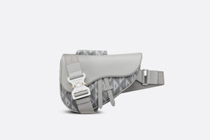 Saddle Bag • Dior Gray CD Diamond Canvas and Grained Calfskin