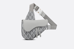 Saddle Bag • Dior Gray CD Diamond Canvas and Grained Calfskin