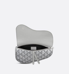 Saddle Bag • Dior Gray CD Diamond Canvas and Grained Calfskin