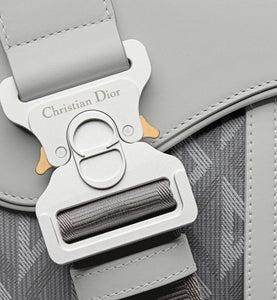 Saddle Bag • Dior Gray CD Diamond Canvas and Grained Calfskin