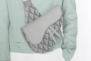 Saddle Bag • Dior Gray CD Diamond Canvas and Grained Calfskin