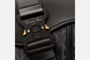 Saddle Bag • Black CD Diamond Canvas and Grained Calfskin
