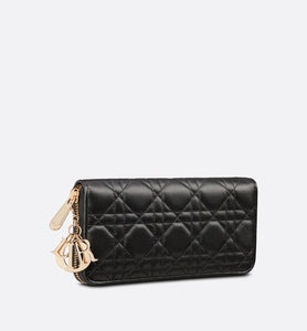 Lady Dior Voyageur Wallet • Black Cannage Lambskin