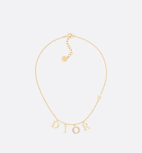 Dio(r)evolution Necklace • Gold-Finish Metal and White Crystals