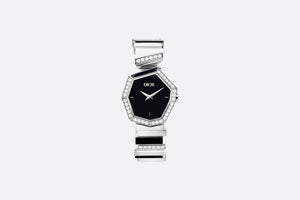 GEM DIOR 14.5 cm • Ø 27 mm, Steel, Diamonds and Black Mother-Of-Pearl
