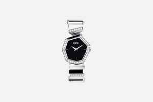 GEM DIOR 14.5 cm • Ø 27 mm, Steel, Diamonds and Black Mother-Of-Pearl