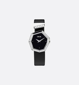 GEM DIOR 14.5 cm • Ø 27 mm, Steel, Diamonds and Black Mother-Of-Pearl