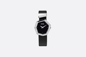GEM DIOR 14.5 cm • Ø 27 mm, Steel, Diamonds and Black Mother-Of-Pearl