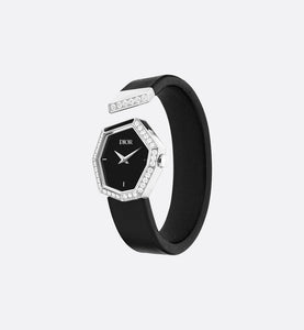 GEM DIOR 14.5 cm • Ø 27 mm, Steel, Diamonds and Black Mother-Of-Pearl