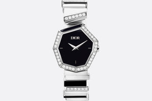 GEM DIOR 14.5 cm • Ø 27 mm, Steel, Diamonds and Black Mother-Of-Pearl
