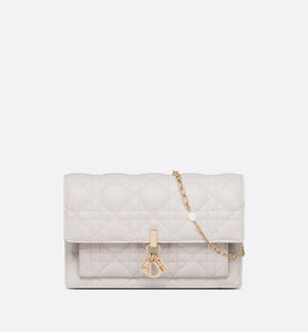 Lady Dior Chain Pouch • Latte Cannage Lambskin