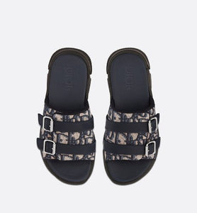 Kid's Sandal • Navy Blue and Beige Dior Oblique Technical Jacquard