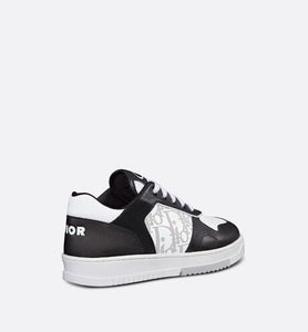 B27 Kid's Low-Top Sneaker • Black and White Smooth Calfskin and White Dior Oblique Galaxy Leather