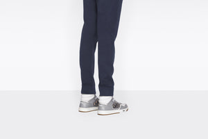 B27 High-Top Sneaker • Gray and White Smooth Calfskin with Beige and Black Dior Oblique Jacquard