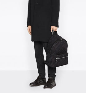 Rider Backpack • Black Dior Oblique Jacquard