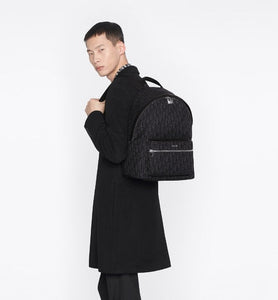 Rider Backpack • Black Dior Oblique Jacquard