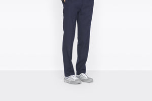 B23 Low-Top Sneaker • White and Navy Blue Dior Oblique Canvas