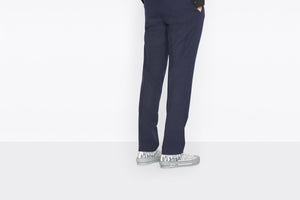 B23 Low-Top Sneaker • White and Navy Blue Dior Oblique Canvas