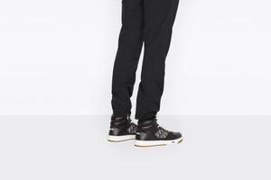 B27 High-Top Sneaker • Black Smooth Calfskin with Beige and Black Dior Oblique Jacquard