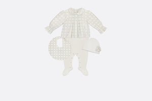 Newborn Gift Set • Ivory and Gold-Tone Cannage Poplin and Cotton Interlock