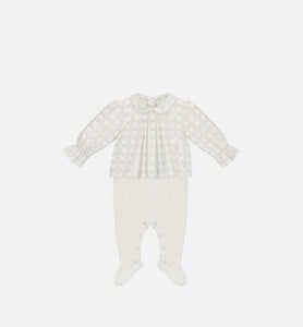 Newborn Gift Set • Ivory and Gold-Tone Cannage Poplin and Cotton Interlock