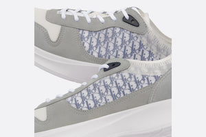 B25 Runner Sneaker • Gray Suede and White Technical Mesh with Blue and White Dior Oblique Canvas