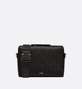 Dior Lingot Messenger Bag • Black CD Diamond Canvas and Black Smooth Calfskin
