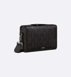 Dior Lingot Messenger Bag • Black CD Diamond Canvas and Black Smooth Calfskin