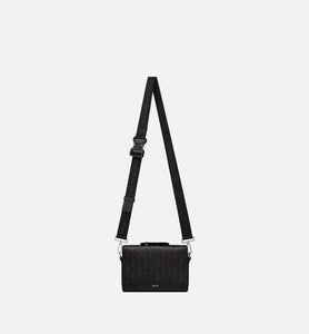 Dior Lingot Messenger Bag • Black CD Diamond Canvas and Black Smooth Calfskin
