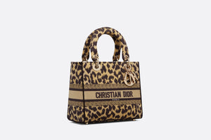 Medium Lady D-Lite Bag • Beige Multicolor Mizza Embroidery