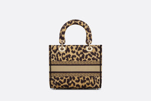 Medium Lady D-Lite Bag • Beige Multicolor Mizza Embroidery