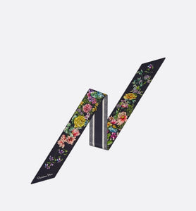 D-Floral Mitzah Scarf • Blue Multicolor Silk Twill